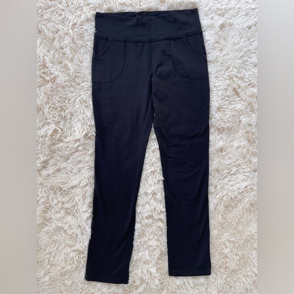 lululemon athletica Pants - Lululemon straight leg leggings with pockets and drawstrings black size 12